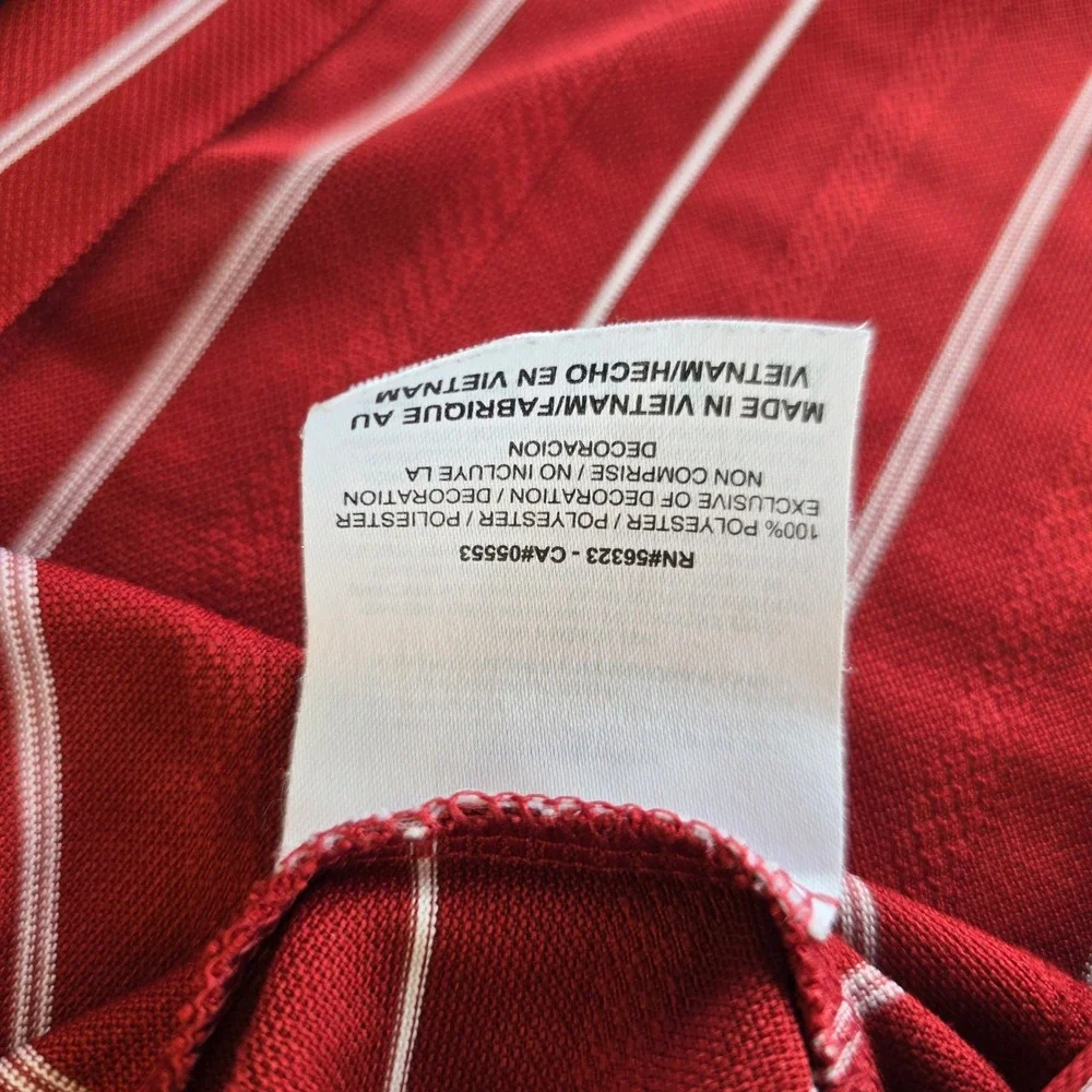 Lot of 2 Nike Golf Dri-Fit Polo Shirts Mens Large Red Blue‎ Striped Short Sleeve